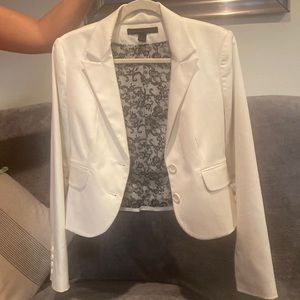 Express white blazer,with black flower detail inside!